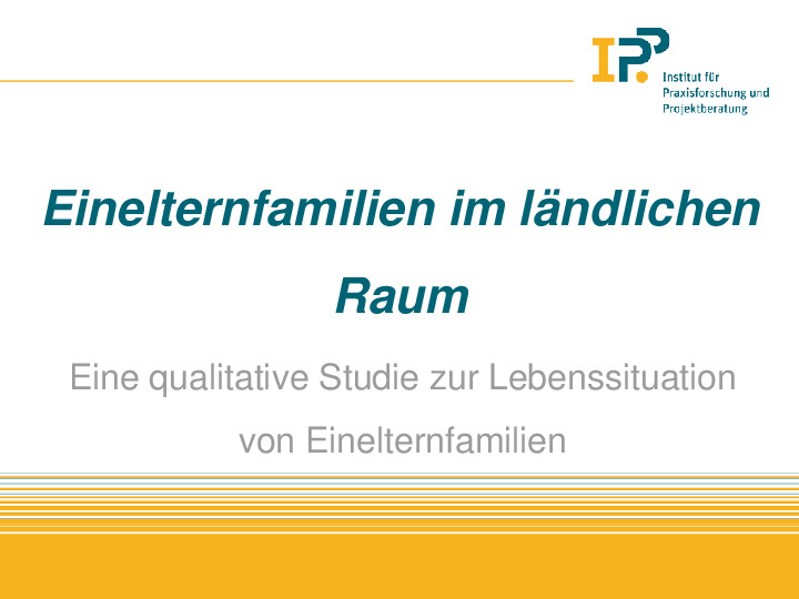 Cover Einelternfamilien im ländlichen Raum