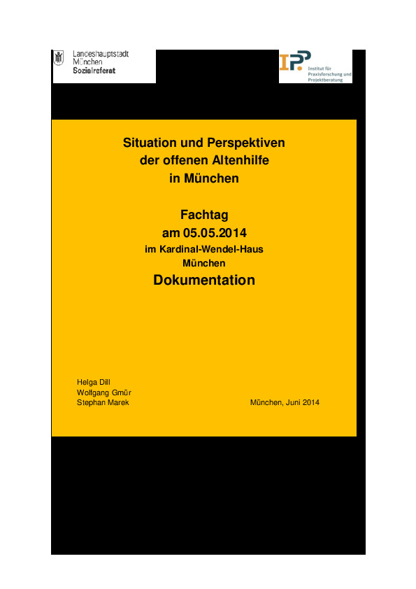 Cover Situation und Perspektiven der offenen Altenhilfe in München