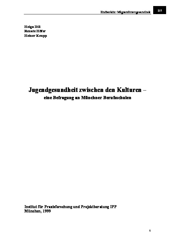 Cover Jugendgesundheit zwischen den Kulturen