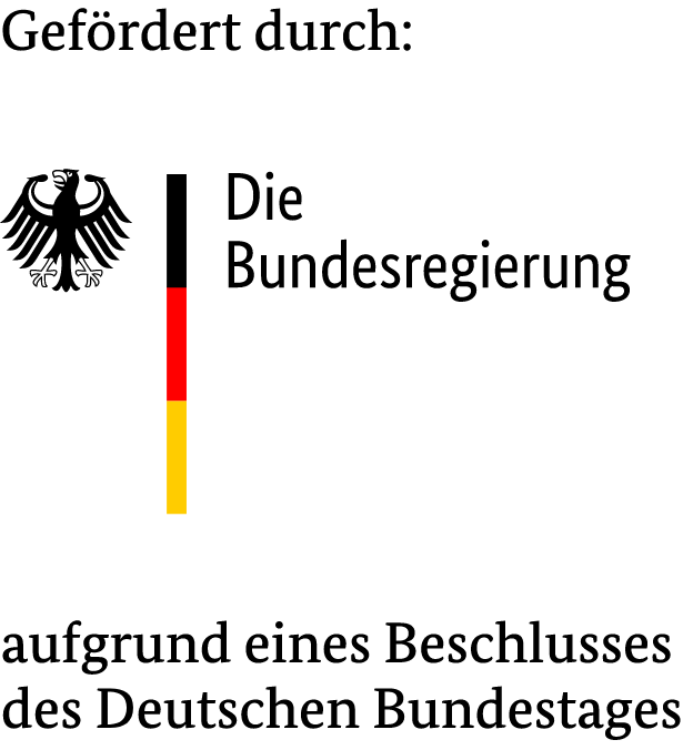 Logo Geförder durch: Die Bundesregierung – aufgrund eines Beschlusses de Deutschen Bundestages